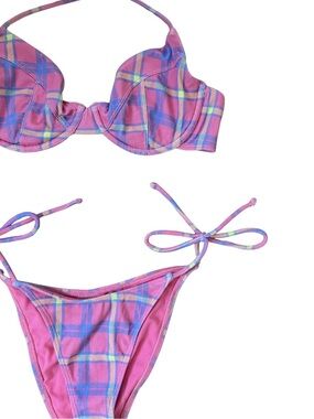 Pink Plaid Bikini